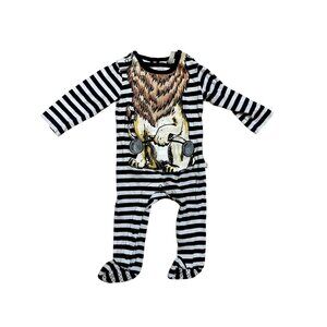Stella McCartney Kids Lion Striped Footed Pajamas Sleeper One-Piece 3M